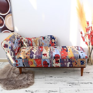 Chaise lounge sofa, Sleeper sofa, Upholstered sofa couch, Handmade furniture, Relaxing chair, Cat couch, Saloon sofa, Boho sofa, SOFA