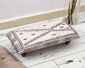 Bohemian stool, Ottoman stool, foot riser, handmade stool, boho stool, Artisan stool, Fireplace stool, Recliner stool, Footstool