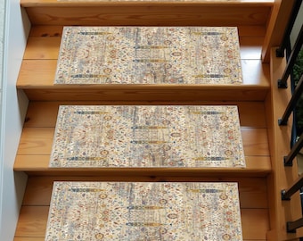 stair rug, oushak patterned stair rug, non-slip rug runner, striped runner rug, easy to clean rug, design rug, washable runner