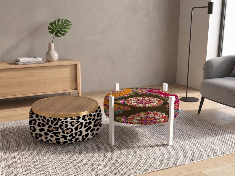 Versatile Table, Boho Side Table, Housewarming Gift, Convertible Ottoman image 5