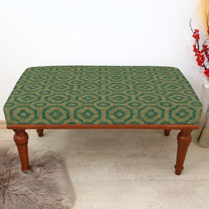 Handmade Foot Stool, Turkish Decor Accent, Ottoman Style, Decorative Bedroom Stool, Unique Craftsmanship for Your Home Space, Foyer Bench
