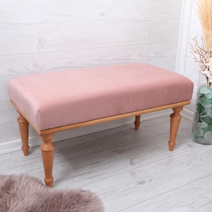Artistic Velvet Accent Bench for Living Room – Unique Boho Decor