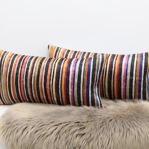 striped pillow cover, printed rug pillow, floral pillow, washable pillow, handmade cushion, nomadic pillow, bedding pillow, soft sofa pillow