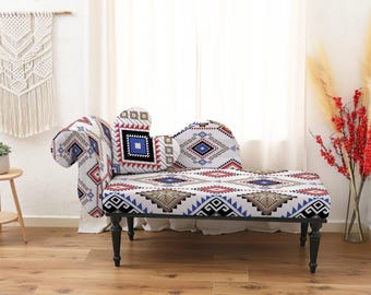 accentfåtölj, hjärttema-inredning, böjd soffa, omtänksam present, hjärtformad ottoman, gästrumsmöbler, soffa med puff,