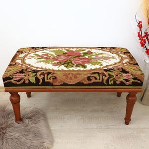 Oriental Bench, Handmade Furniture, Upholstered Bench, Ottoman Bench, Footstool Bench, Vanity Chair, Piano Bench, Poof Bench, Foyer Bench