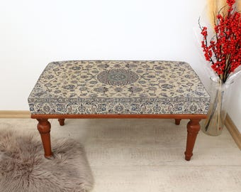 Boho Hallway Bench, Minimalist Design Seating, Upholstered Ottoman Bench, Entryway Seating Furniture, Stylish Simple Home Furnishing Piece