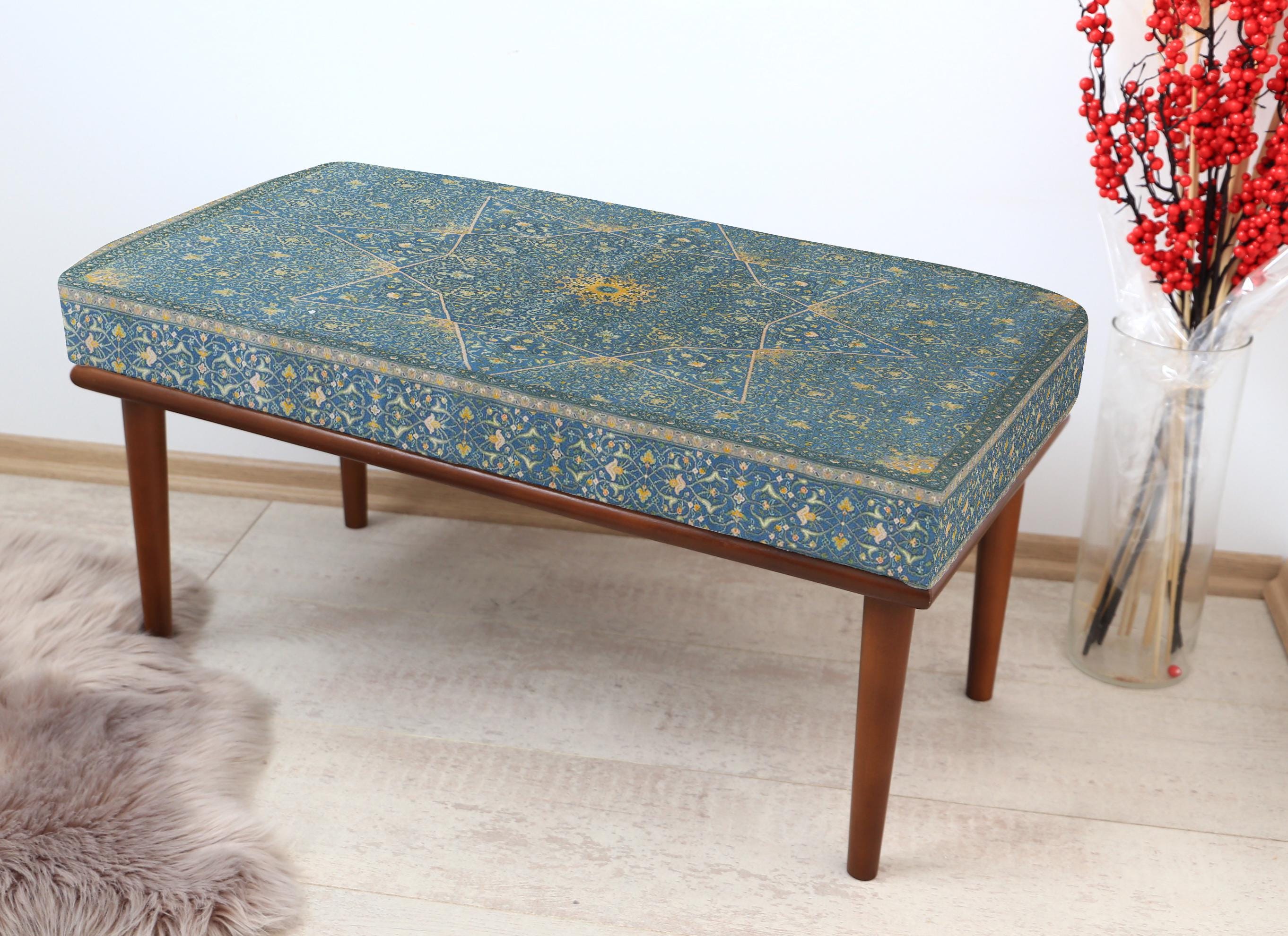 Entry Hall Bench, Ottoman Bedroom Stool, Upholstered Seat, Chic Design ...