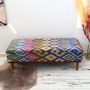 Handmade furniture, Upholstered storage ottoman, Shoe organizer, Hallway storage, Storage coffee table, Bedroom chest, Rainbow Bench