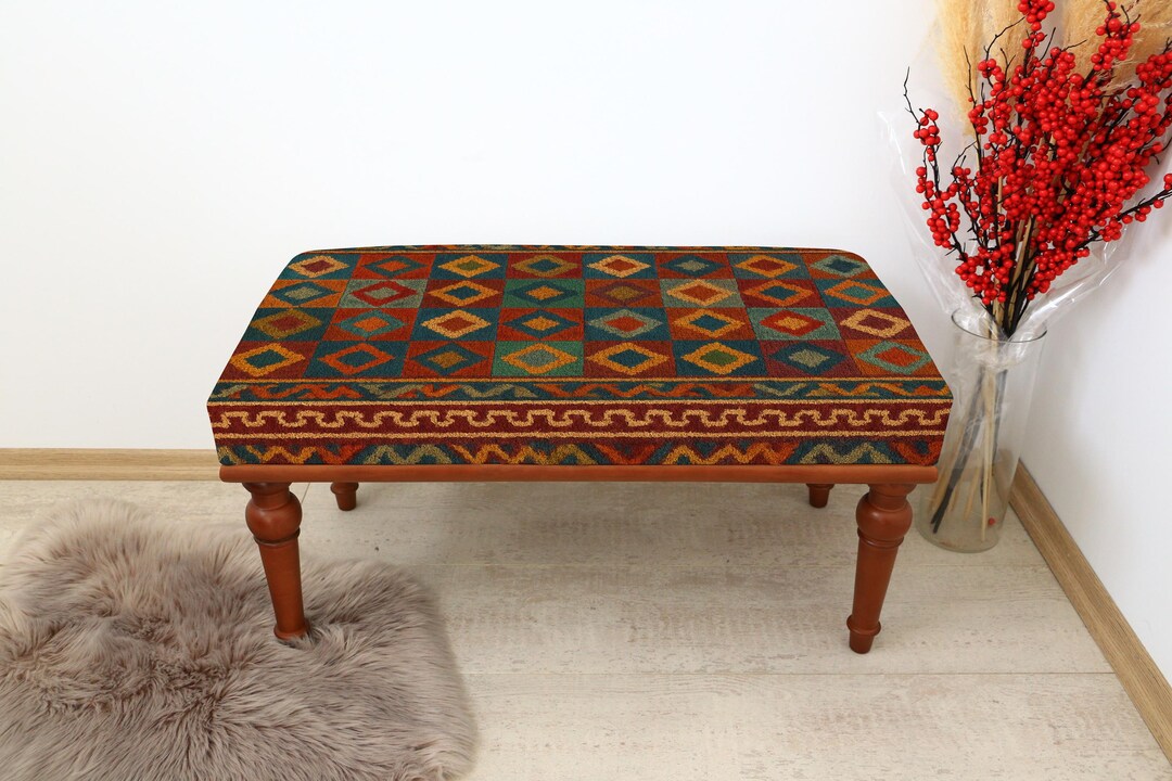 Cozy Bench, Padded Bench, Upholstered Ottoman, Handmade Bench, Living ...