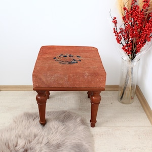 Antique Style Handmade Stool, Vintage Wooden Seat, Boho Rustic Decor, Farmhouse Style, Handcrafted Vintage Stool, Solid Wood Rustic Seat