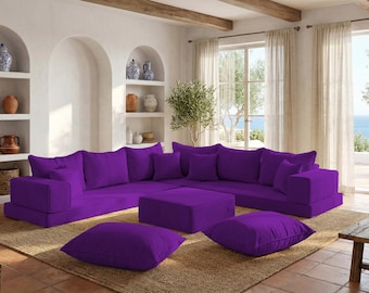 Sedili modulari in stile Majlis arabo, set di sedute moderne in velluto, divano modulare personalizzato per soggiorno, divano in velluto a forma di U