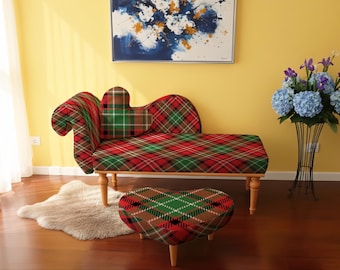 eclectic home, footstool set, statement piece, chaise lounge, sofa bench, tribal pattern, woven chaise lounge, photography prop,