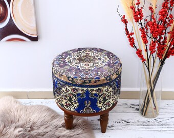 Round stool, Bean bag ottoman, Footrest stool, Sofa stool, Padded stool, Comfortable stool, Wood work bench, Upholstered bench, Low stool