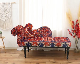 luxury gift, unique furniture, tapestry fabric, divan bed, reading nook decor, accent chair, nursery chair, settee bench,