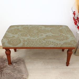 Turkish Living Room Decor, Ottoman Upholstered Bench, Handmade Furniture, Footstool Bench, Farmhouse Decor, Entryway Seating Furniture