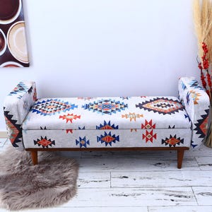 Armed Ottoman Bench, Loveseat Sofas, Upholstered Day Bed, Storage Bench, Lounge Chair, Hallway Bench, Reading Bench, Floral Bench