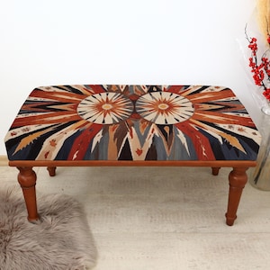 Boho Chic Bench, Luxury Ottoman Bench, Piano Bench, Ottoman Bench, Handmade Furniture, Upholstered Dining Bench, Rustic Boho Design Bench