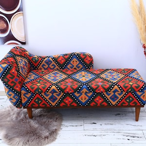 Chaise lounge sofa, Sleeper sofa, Upholstered sofa couch, Handmade furniture, Relaxing chair, Cat couch, Saloon sofa, Boho sofa, SOFA