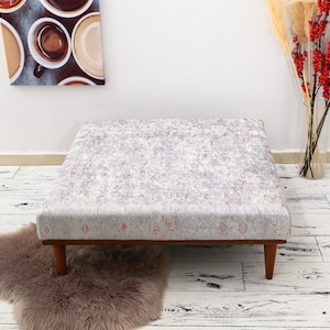 Floral Bench, Rustic Garden Seating with Vintage Charm, Ideal for Outdoor Decor, Unique Flower Pattern Designed Bench, New Home Gift