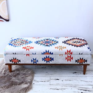 Handmade Furniture, Storage Bench, Storage Coffee Table, Entry Bench, Storage Chest, Vintage Stool, Upholstered Bench Storage,  White Bench