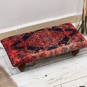 Step stool for bed, Lightweight stool, Sofa tray, Pouf with legs, Ottoman stool, Floor chair, Padded stool, Footstool pouf, Boho stool