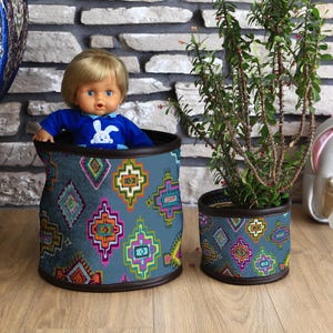 Bedroom Organizer Basket and Hanging Planter, Decorative Plant Holder Pot Cover, Fabric Planter Bag, Flower Pots and Cabinet Storage, Basket