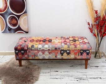 Banco tapizado, reposapiés con almacenaje, banco otomano, silla de comedor, organizador de zapatos, banco de entrada, arcón, banco de tocador, banco floral