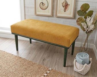 Extra Lange Senf Cord Bank, Eingangsbereich Möbel, Boho Interieur