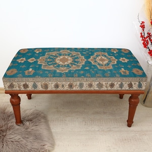 Ottoman Home Decoration, Living Room Decor Bench, Footstool Bench, Vanity Bench, Piano Bench, Kilim Covered Bench, Dining Table Bench