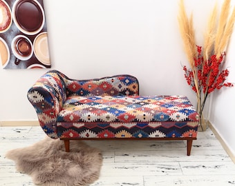 Storage chaise, Handmade furniture, Farmhouse sofa, Upholstered sofa, Chaise lounge chair, Meditation seat, Sofa couch, Armed bench,