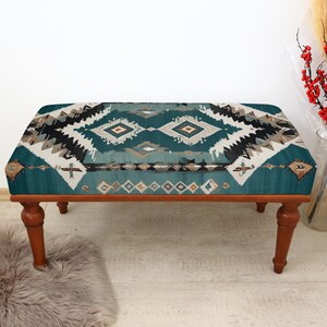 Ottoman Bench, Living Room Bench, Footstool Bench, Vanity Bench, Piano Bench, Kilim Covered Bench, Dining Table Bench, Home Decor Bench
