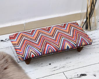 Bohemian stool, Ottoman stool, foot riser, handmade stool, boho stool, Artisan stool, Fireplace stool, Recliner stool, Footstool