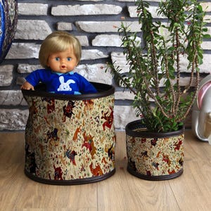Household Basket Set with Plant Tote and Planter, Chic Fabric Basket for Cabinet Storage, Flower Pot Holder and Plant Organizer, Chic Basket