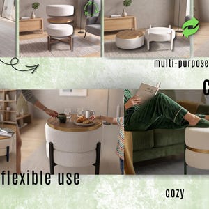 Versatile Table, Boho Side Table, Housewarming Gift, Convertible Ottoman image 13