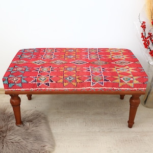 Kilim Bench, Ottoman Bench, Upholstered Bench, Turkish Rug Bench, Home Decor Bench, Handmade Bench,Ethnic Pattern Bench, Bench For Bedroom