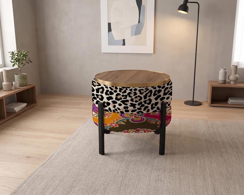 Versatile Table, Boho Side Table, Housewarming Gift, Convertible Ottoman image 6