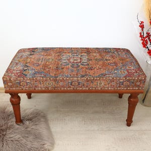 Frontdoor Bench, Piano Bench, Ottoman Bench, Upholstered Bench, Turkish Rug Bench, Kilim Bench, Home Decor Bench, Handmade Bench