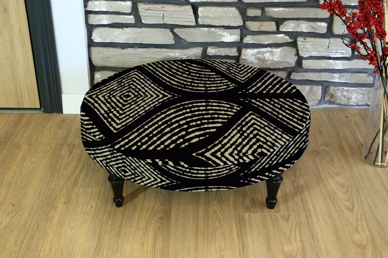 Pattern Ottoman With Patterned Rug Handmade Artisan Ottoman Furniture, Round Pouf, Turkish Rug Pattern ...