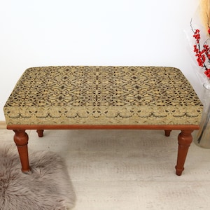 Kilim Bench, Ottoman Bench, Upholstered Bench, Turkish Rug Bench, Home Decor Bench, Handmade Bench,Ethnic Pattern Bench, Bench For Bedroom