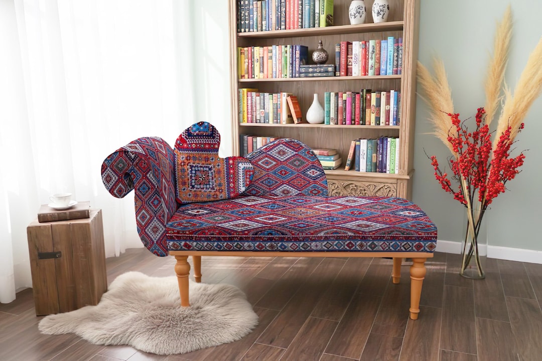 Retro Divan Sofa With Pouf, Artisan Furniture, Divan Sofa Bench, Handmade Look ...