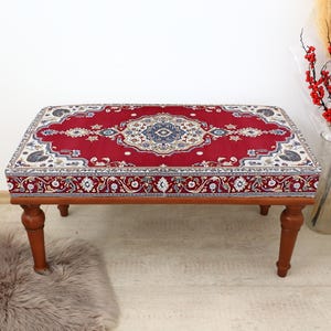 Decorative Bench, Entry Hall Seating, Turkish Inspired Bench, Unique Furniture for Home Decor, Upholstered Hall Bench, Rustic Entry Bench