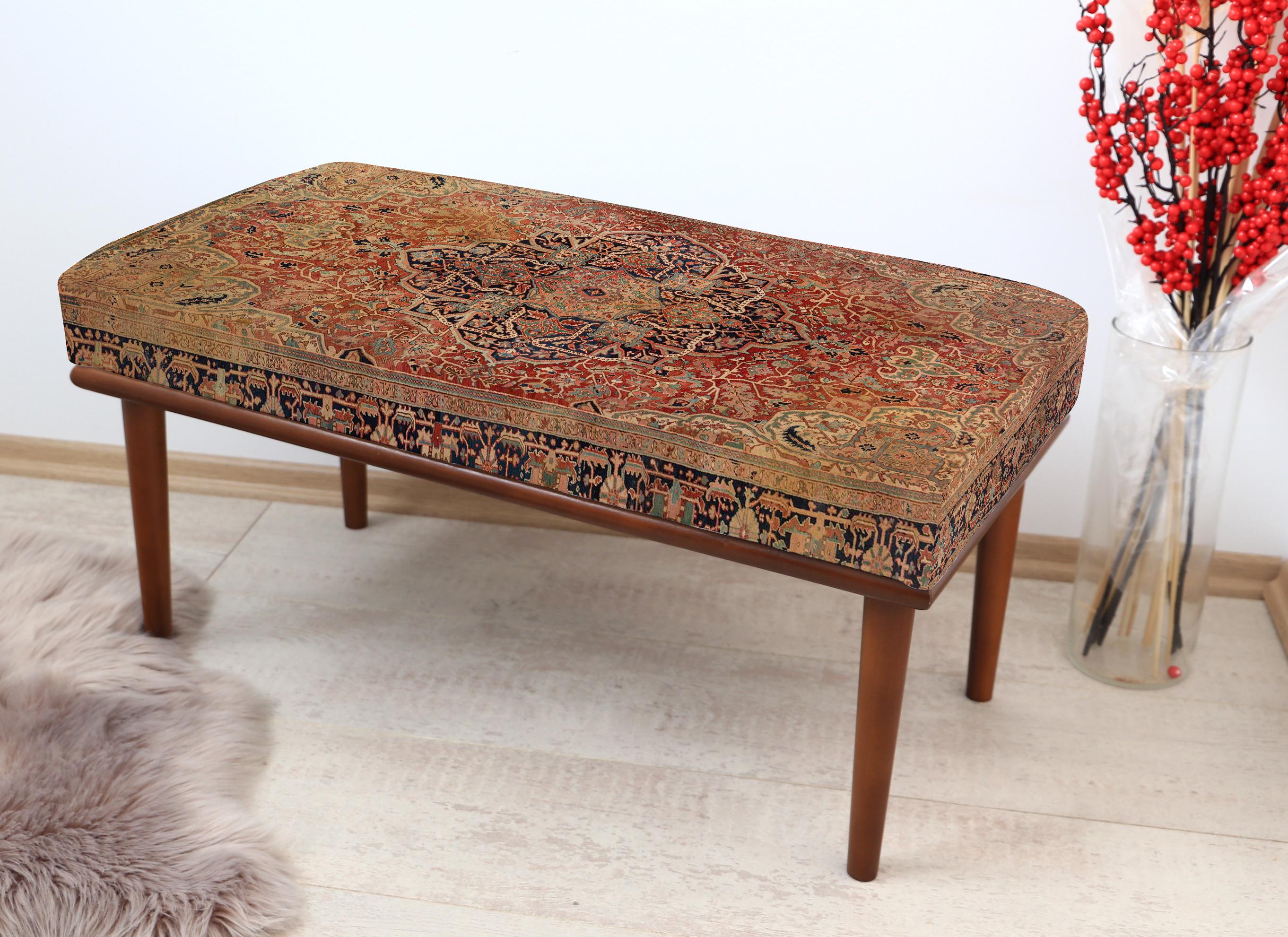 家具 布張りの玄関ベンチ、トルコ風装飾家具、手作りベンチ、オスマン