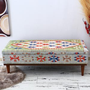 Handmade Furniture, Storage Bench, Storage Coffee Table, Entry Bench, Storage Chest, Vintage Stool, Upholstered Bench Storage,  White Bench