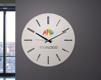 Personalized Metal Logo Wall Clock, Custom Business Clock, Custom Office Clock, Personalized Clocks