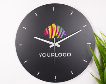 Personalized Metal Logo Wall Clock, Custom Business Clock, Custom Office Clock, Personalized Clocks