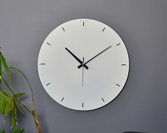 White Minimalist Wall Clock, large modern wall clock,  rustic wall clock, silent wall clock, black wall clock, christmas gift