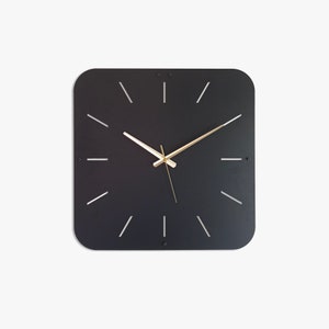 Black Minimalist Metal Wall Clock, Kitchen clock, farmhouse clock, livingroom clock, bedroom clock, housewarming gift, wedding gift,