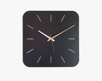 Black Minimalist Metal Wall Clock, Kitchen clock, farmhouse clock, livingroom clock, bedroom clock, housewarming gift, wedding gift,