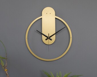 Gold Fomalhaut Large Wall Clock, Minimalist Silent Clock Decor,  Modern Design Gold Clock, Boho Wall Clock, Clock for Wall, Best Clock