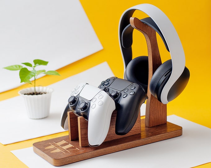 Fathers day gift for dad, Personalised Game controller stand, Gift for Dad, Gamer gift, DJ gift, Game gift, Headphone hanger